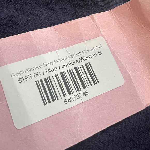 NWT Women's Goldie boutique inside out ruffle navy sweater top size small - Picture 4 of 6